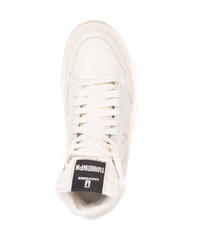 hellbeige hohe Sneakers aus Leder von Rick Owens DRKSHDW