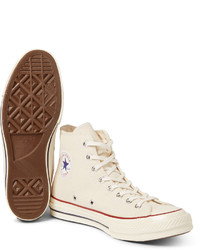 hellbeige hohe Sneakers aus Segeltuch von Converse