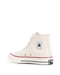 hellbeige hohe Sneakers aus Segeltuch von Converse