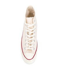 hellbeige hohe Sneakers aus Segeltuch von Converse