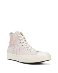 hellbeige hohe Sneakers aus Segeltuch von Converse