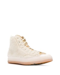 hellbeige hohe Sneakers aus Segeltuch von Converse