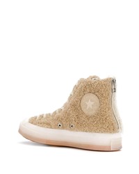 hellbeige hohe Sneakers aus Segeltuch von Converse