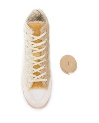 hellbeige hohe Sneakers aus Segeltuch von Converse