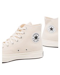 hellbeige hohe Sneakers aus Segeltuch von Converse