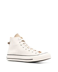 hellbeige hohe Sneakers aus Segeltuch von Converse