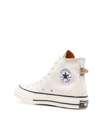 hellbeige hohe Sneakers aus Segeltuch von Converse