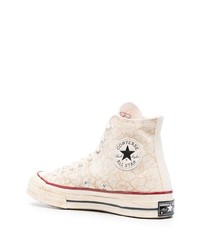 hellbeige hohe Sneakers aus Segeltuch von Converse