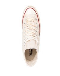 hellbeige hohe Sneakers aus Segeltuch von Converse