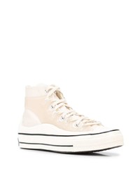 hellbeige hohe Sneakers aus Segeltuch von Converse