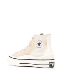 hellbeige hohe Sneakers aus Segeltuch von Converse