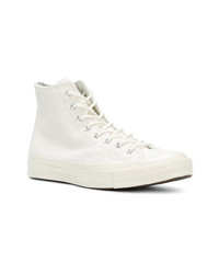 hellbeige hohe Sneakers aus Segeltuch von Converse