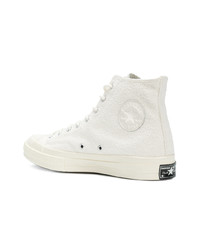 hellbeige hohe Sneakers aus Segeltuch von Converse