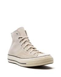 hellbeige hohe Sneakers aus Segeltuch von Converse