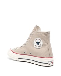 hellbeige hohe Sneakers aus Segeltuch von Converse