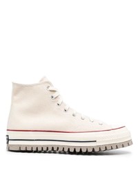 hellbeige hohe Sneakers aus Segeltuch von Converse