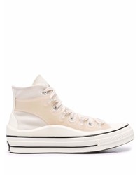 hellbeige hohe Sneakers aus Segeltuch von Converse