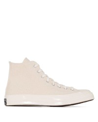 hellbeige hohe Sneakers aus Segeltuch von Converse