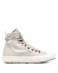 hellbeige hohe Sneakers aus Segeltuch von Converse