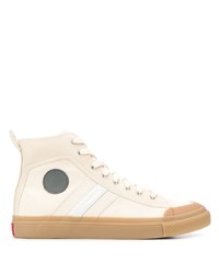 hellbeige hohe Sneakers aus Segeltuch von Diesel Red Tag