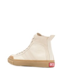 hellbeige hohe Sneakers aus Segeltuch von Diesel Red Tag