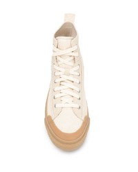 hellbeige hohe Sneakers aus Segeltuch von Diesel Red Tag