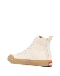 hellbeige hohe Sneakers aus Segeltuch von Diesel Red Tag