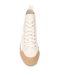 hellbeige hohe Sneakers aus Segeltuch von Diesel Red Tag