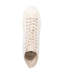 hellbeige hohe Sneakers aus Segeltuch von Superga