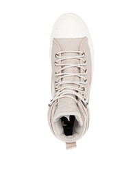 hellbeige hohe Sneakers aus Segeltuch von Converse