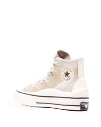 hellbeige hohe Sneakers aus Segeltuch von Converse