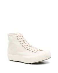 hellbeige hohe Sneakers aus Segeltuch von Superga