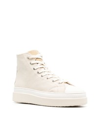 hellbeige hohe Sneakers aus Segeltuch von MARANT