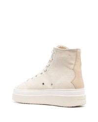 hellbeige hohe Sneakers aus Segeltuch von MARANT