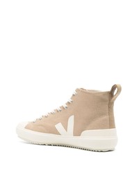 hellbeige hohe Sneakers aus Segeltuch von Veja