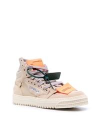 hellbeige hohe Sneakers aus Segeltuch von Off-White