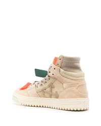 hellbeige hohe Sneakers aus Segeltuch von Off-White