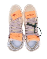 hellbeige hohe Sneakers aus Segeltuch von Off-White