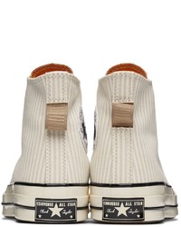 hellbeige hohe Sneakers aus Segeltuch von Converse