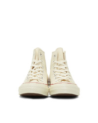 hellbeige hohe Sneakers aus Segeltuch von Converse