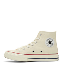 hellbeige hohe Sneakers aus Segeltuch von Converse