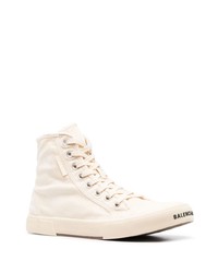 hellbeige hohe Sneakers aus Segeltuch von Balenciaga