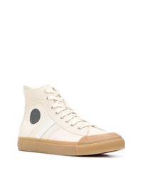 hellbeige hohe Sneakers aus Segeltuch von Diesel Red Tag