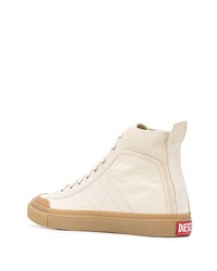 hellbeige hohe Sneakers aus Segeltuch von Diesel Red Tag