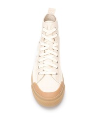 hellbeige hohe Sneakers aus Segeltuch von Diesel Red Tag