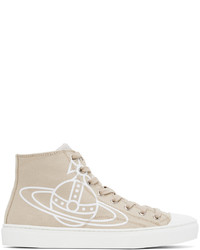 hellbeige hohe Sneakers aus Segeltuch von Vivienne Westwood