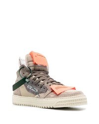 hellbeige hohe Sneakers aus Wildleder von Off-White