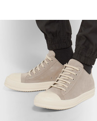 hellbeige hohe Sneakers aus Wildleder von Rick Owens