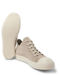 hellbeige hohe Sneakers aus Wildleder von Rick Owens