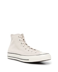 hellbeige hohe Sneakers aus Wildleder von Converse